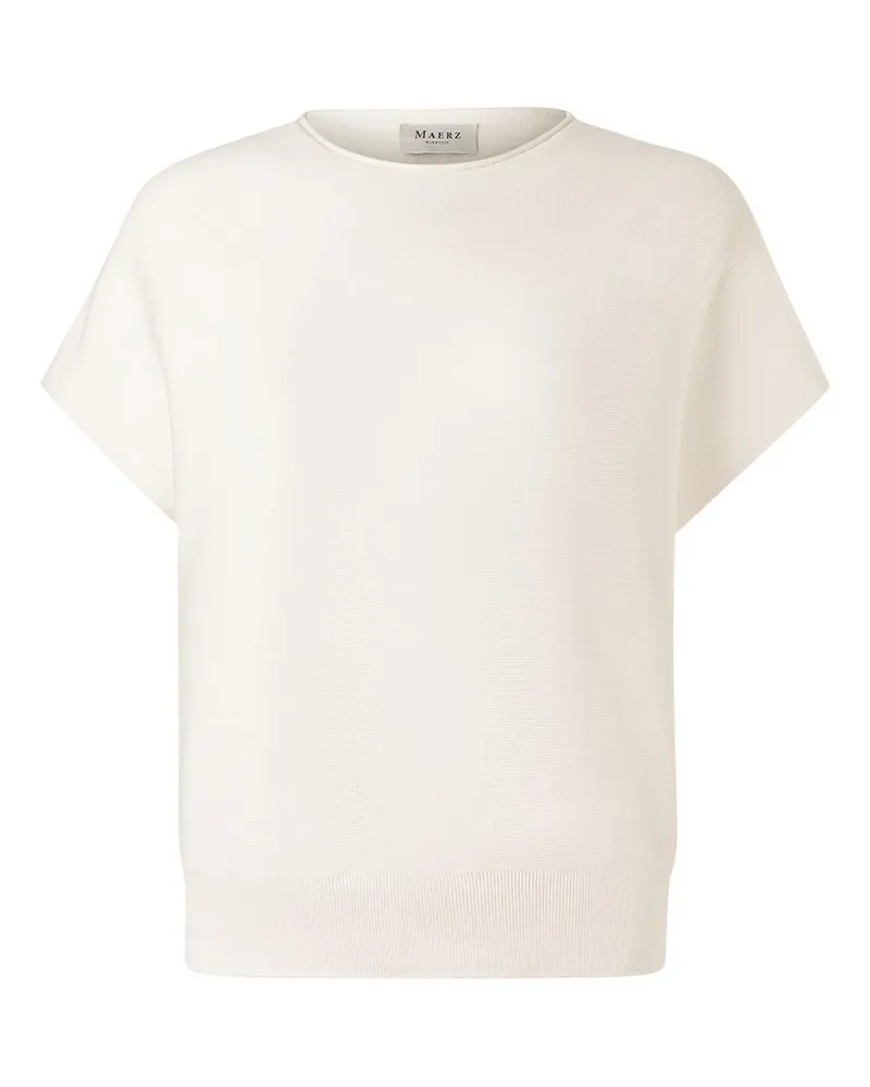 Maerz Rundhals-Pullover  weiss Weiss