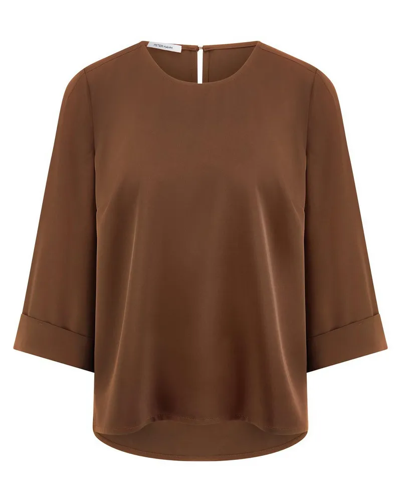 Peter Hahn Bluse Rundhals-Ausschnitt  braun Braun
