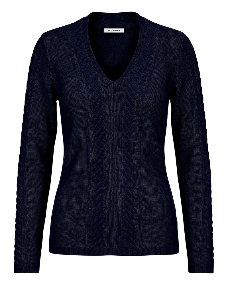 Peter Hahn V-Pullover Kaschmir  blau Blau
