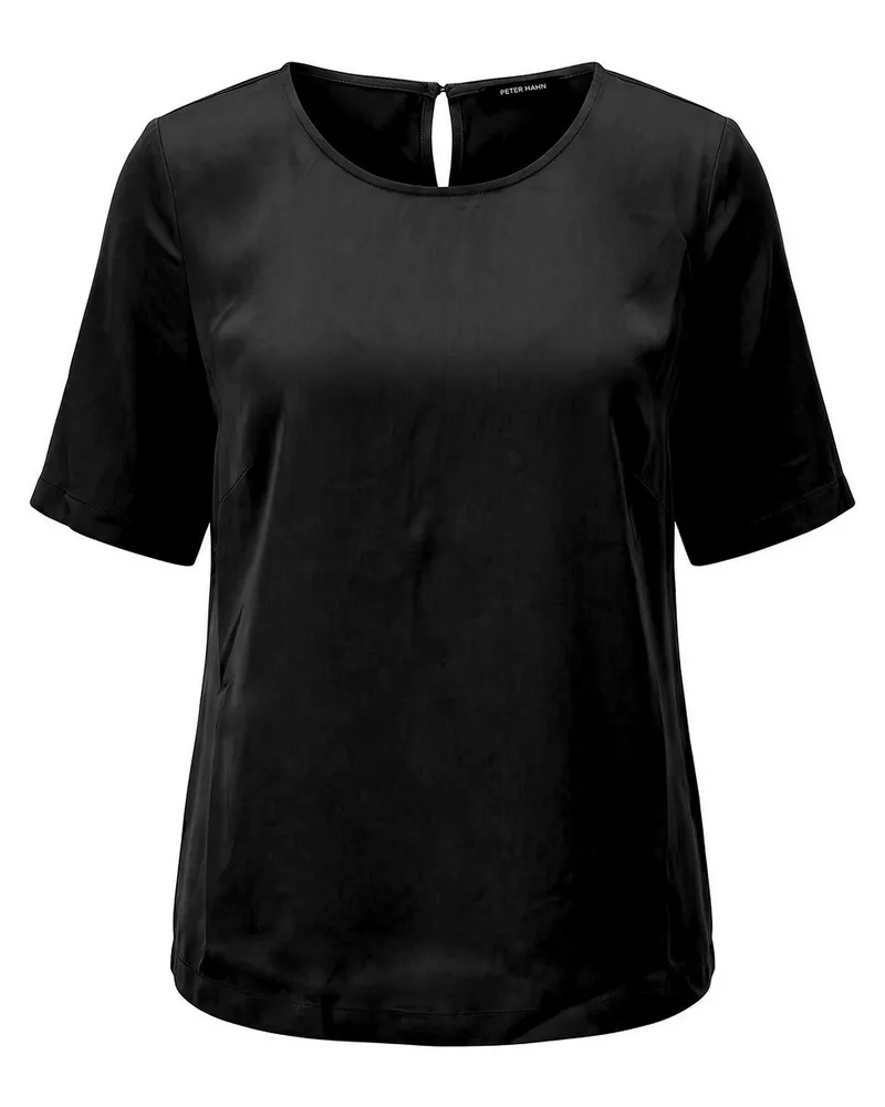 Peter Hahn Bluse Rundhals-Ausschnitt  schwarz Schwarz