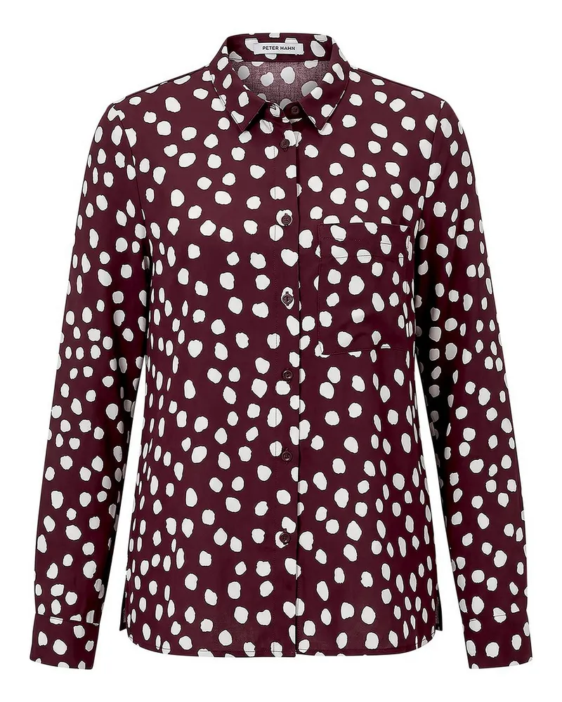 Peter Hahn Bluse Stehkragen  rot Rot