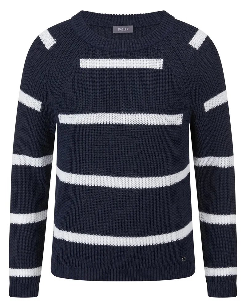 Basler Rundhals-Pullover  blau Blau