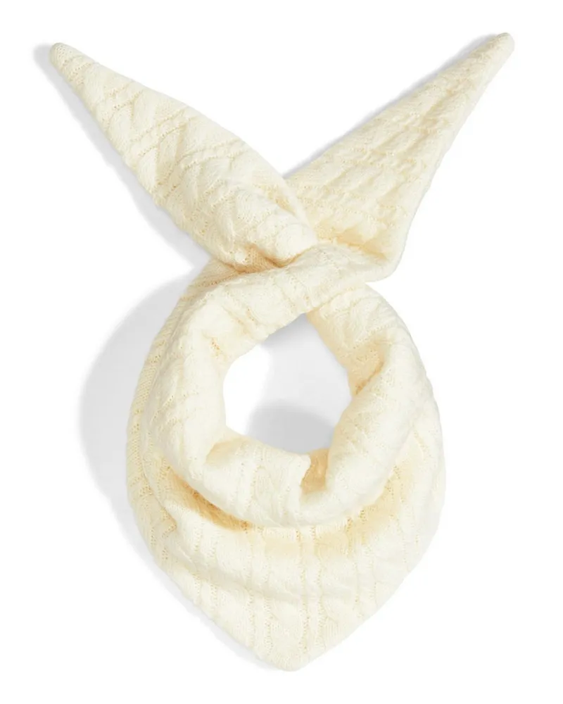 Peter Hahn Dreieck-Strickschal aus 100% Wolle  weiss Weiss