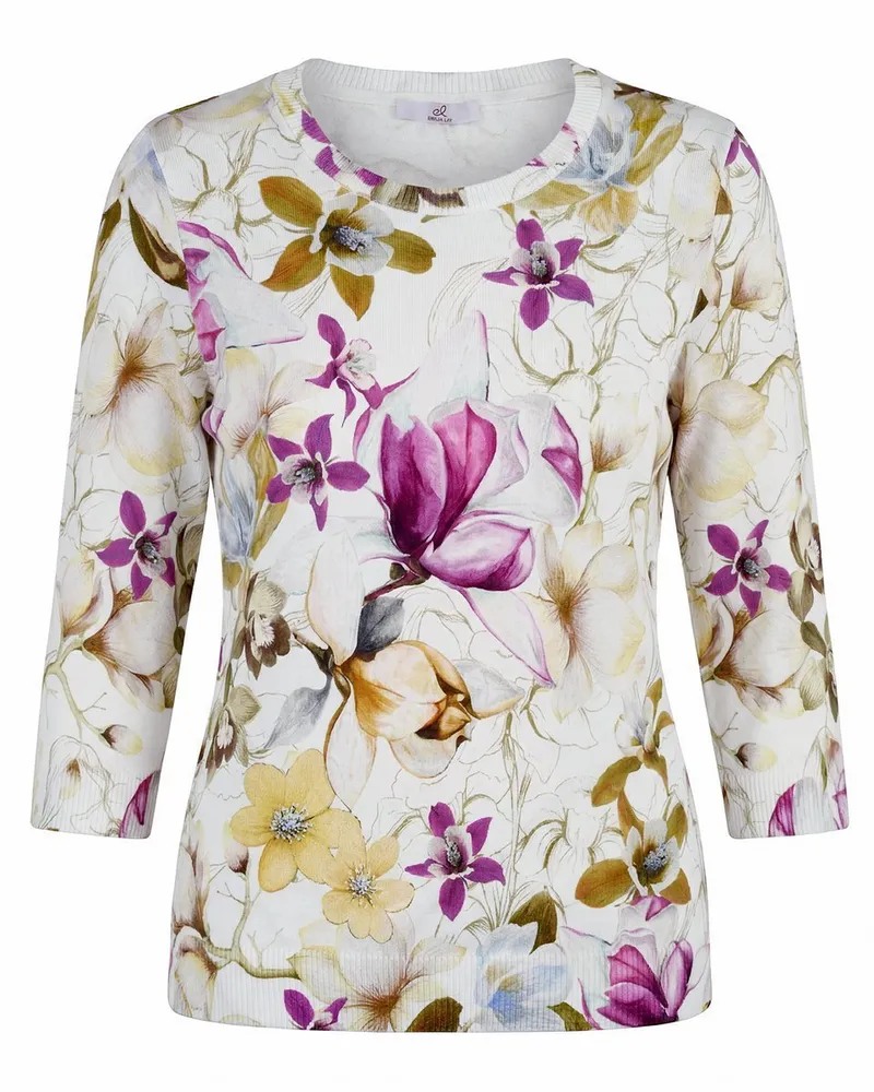 Emilia Lay Rundhals-Pullover  weiss Weiss