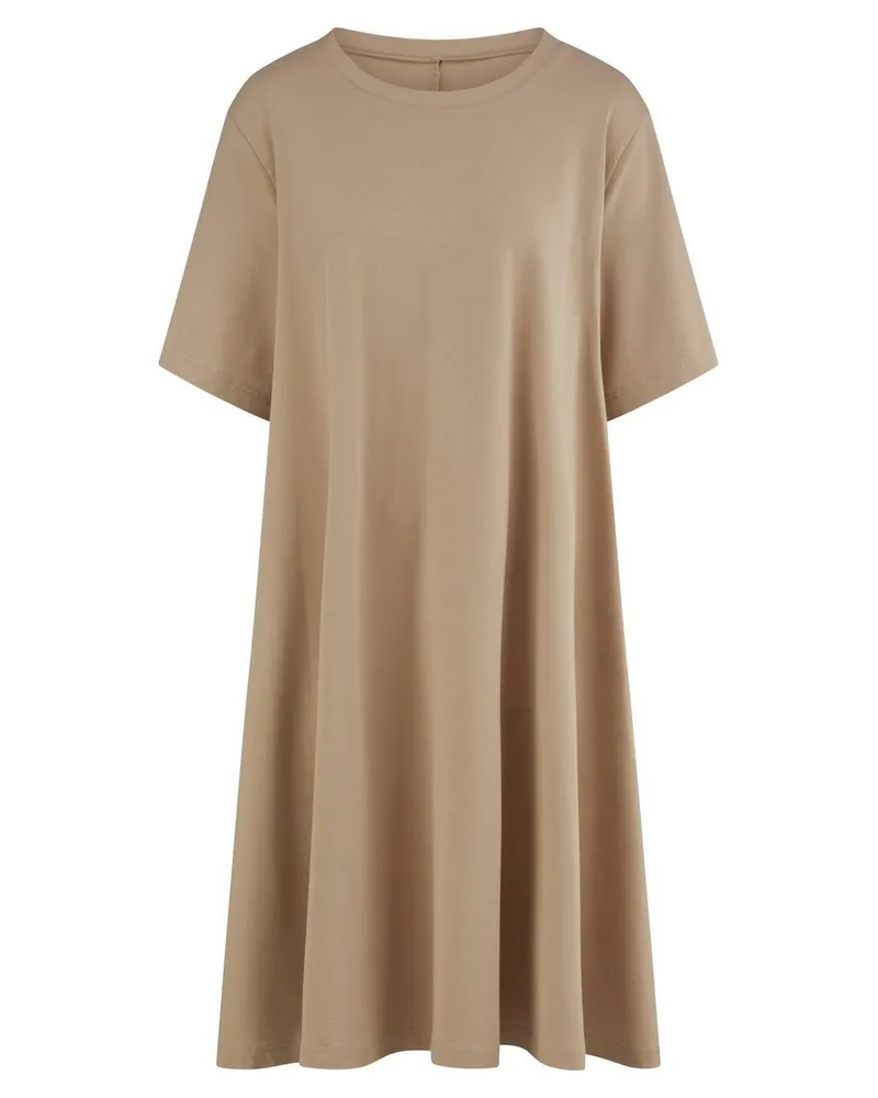 Emilia Lay Jersey-Kleid Rundhals-Ausschnitt  braun Braun