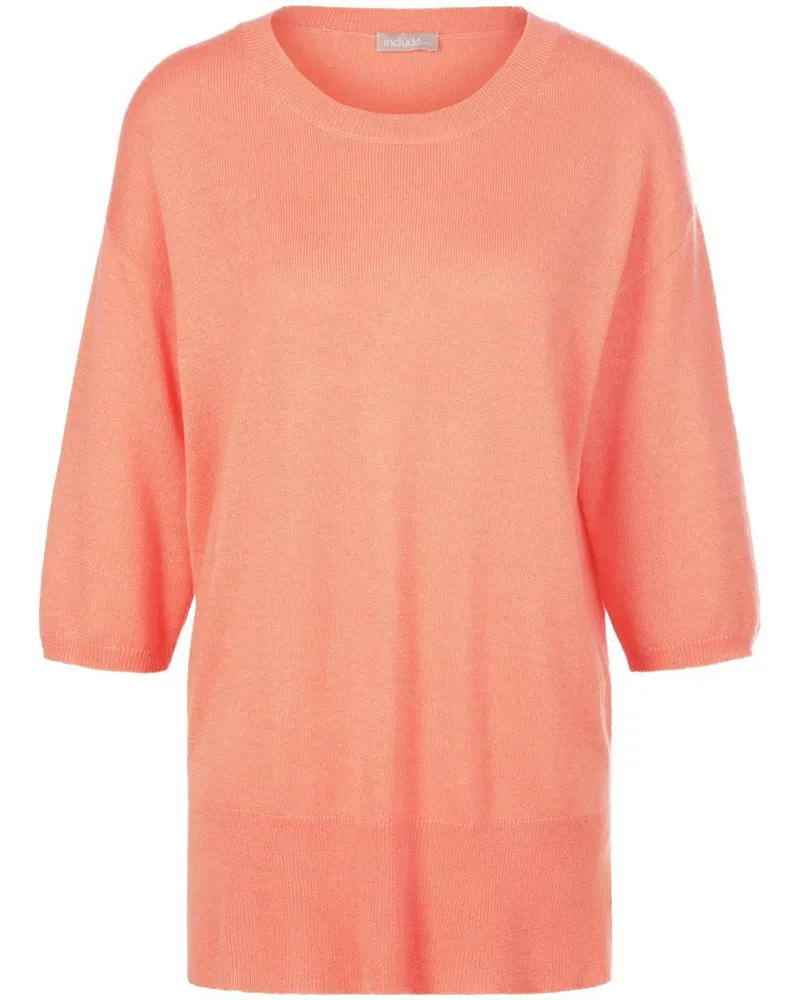 Include Rundhals-Pullover aus Kaschmir und Seide  orange Orange