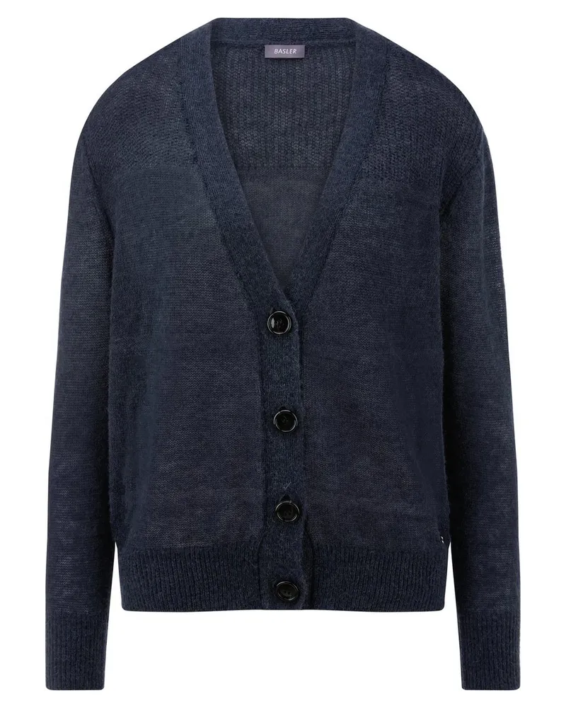 Basler Strickjacke V-Ausschnitt  blau Blau