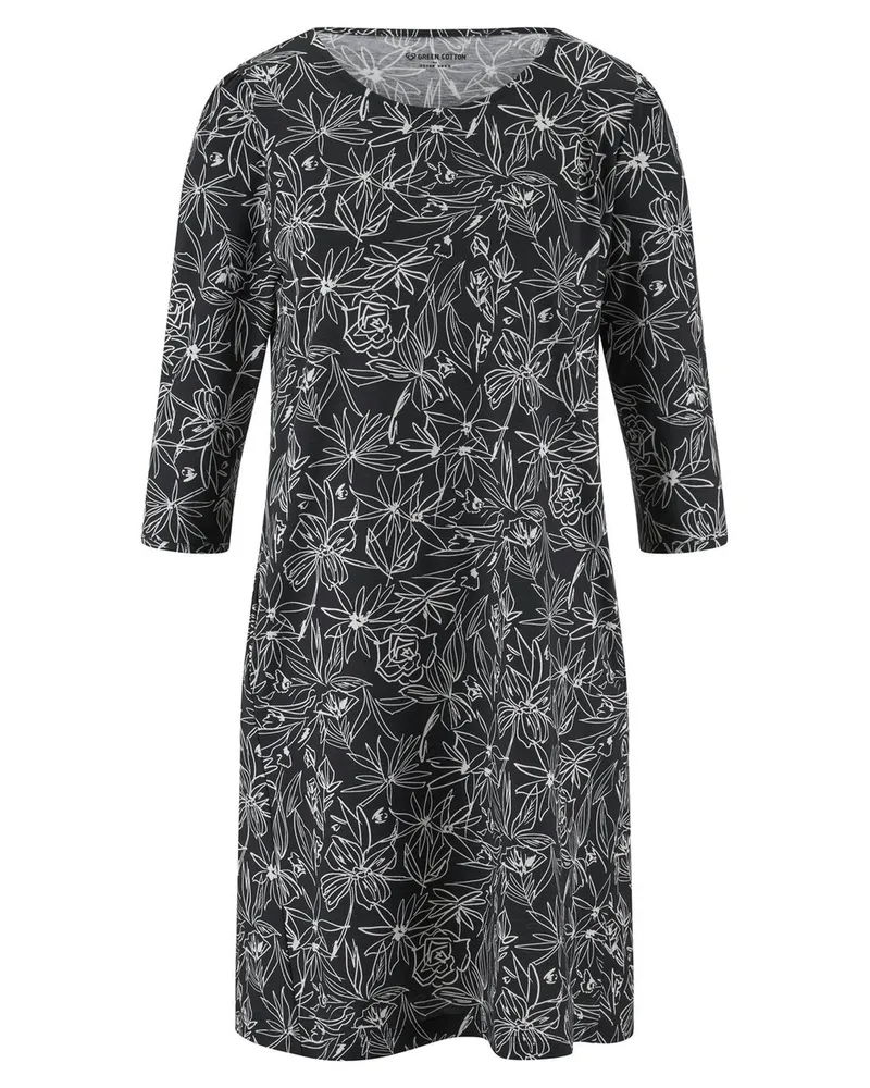 Green Cotton Jersey-Kleid Emma  schwarz Schwarz
