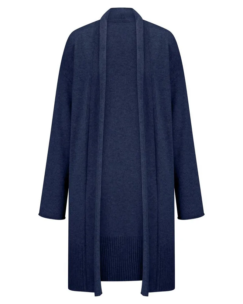 Peter Hahn Long-Strickjacke  blau Blau