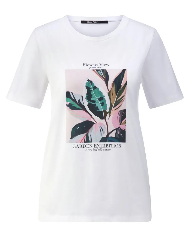 MARC AUREL Rundhals-Shirt  weiss Weiss
