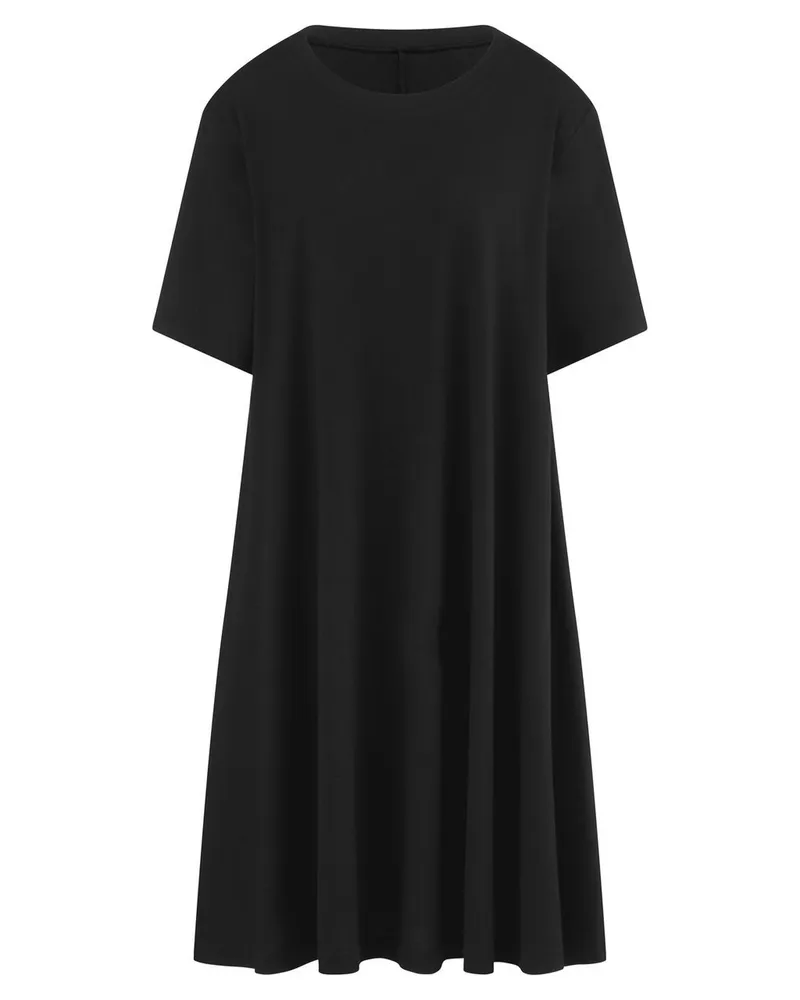 Emilia Lay Jersey-Kleid Rundhals-Ausschnitt  schwarz Schwarz