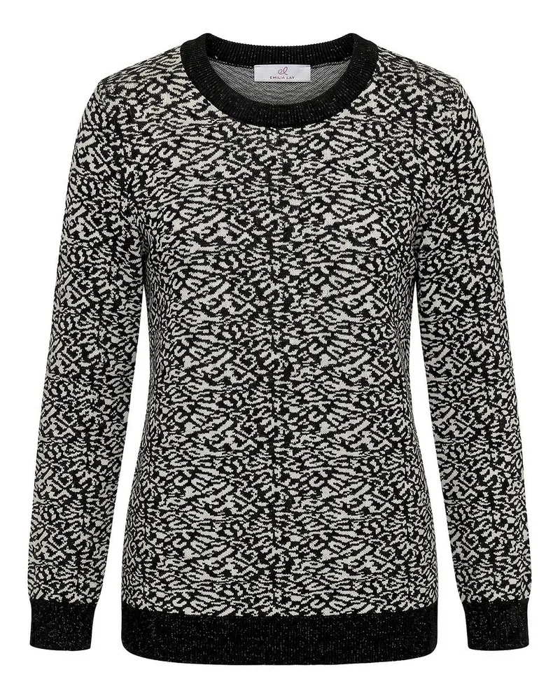 Emilia Lay Rundhals-Pullover  schwarz Schwarz