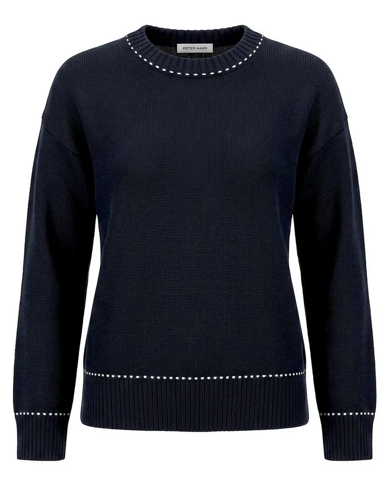 Peter Hahn Rundhals-Pullover  blau Blau