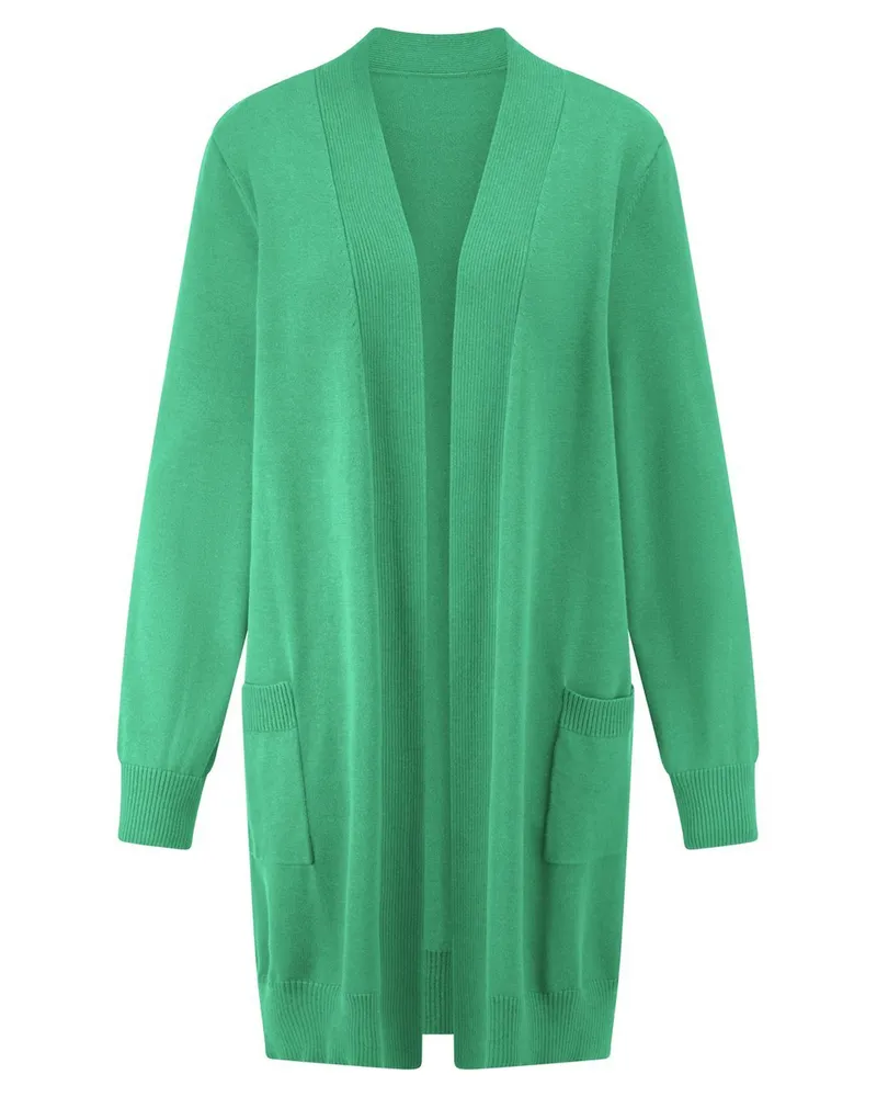 Emilia Lay Long-Strickjacke  grün Grün