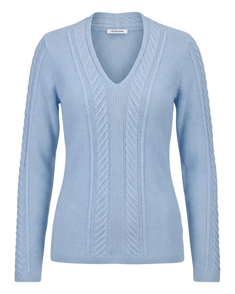 Peter Hahn V-Pullover Kaschmir  blau Blau