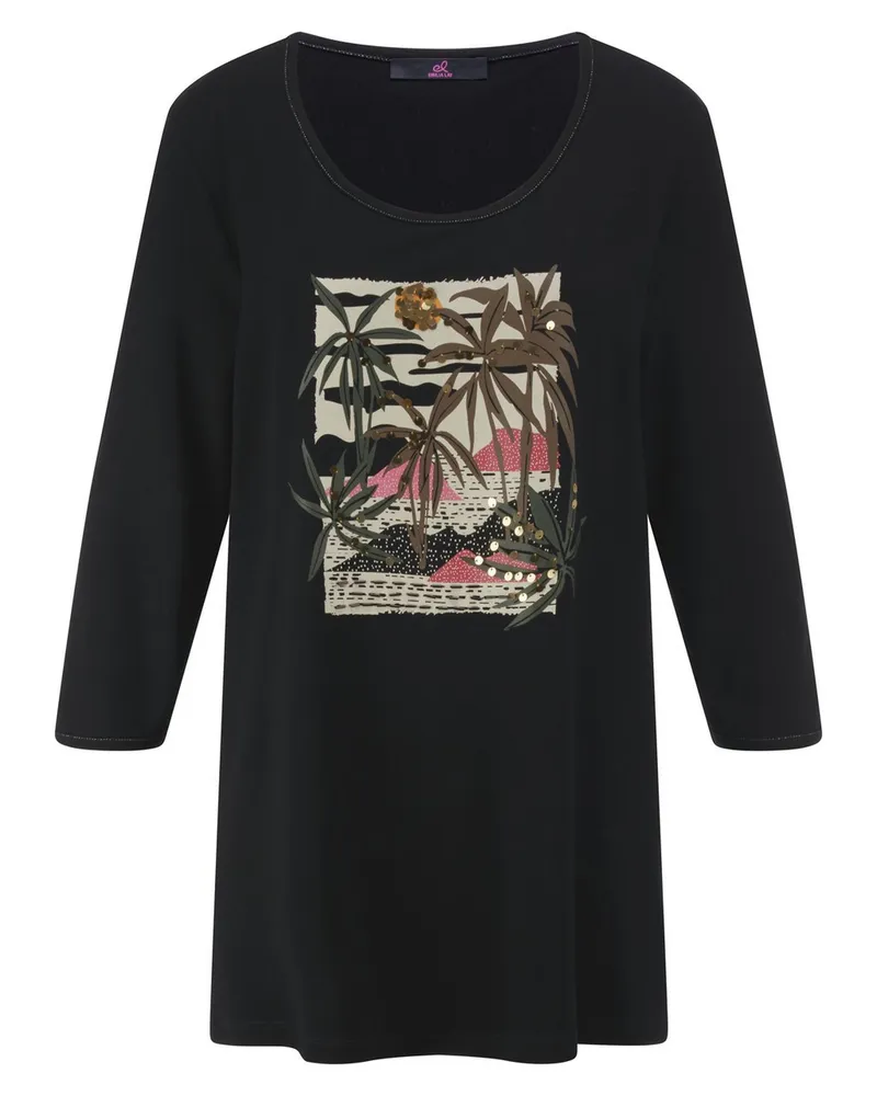 Emilia Lay Rundhals-Shirt 3/4-Arm  schwarz Schwarz
