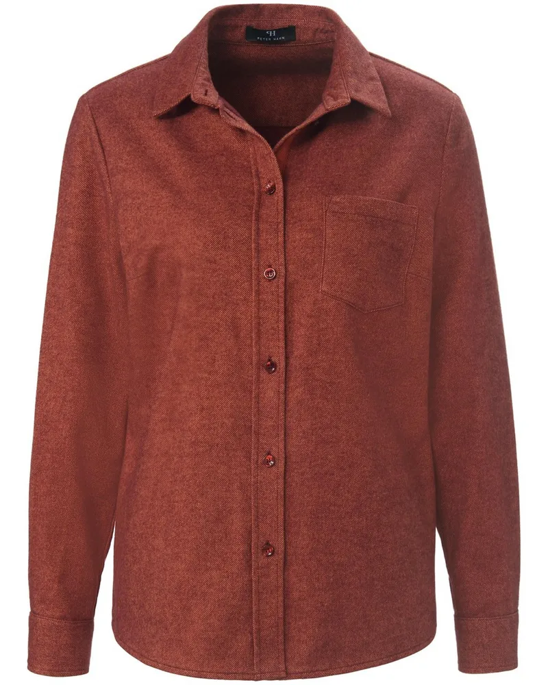 Peter Hahn Bluse Hemdkragen  braun Braun