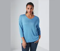 V-Pullover 3/4-Arm  blau