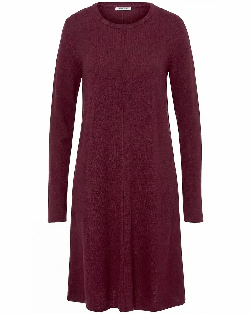 Peter Hahn Strickkleid Rundhals-Ausschnitt  rot Rot