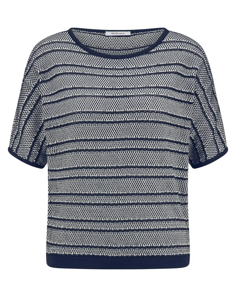 Peter Hahn Rundhals-Pullover  blau Blau