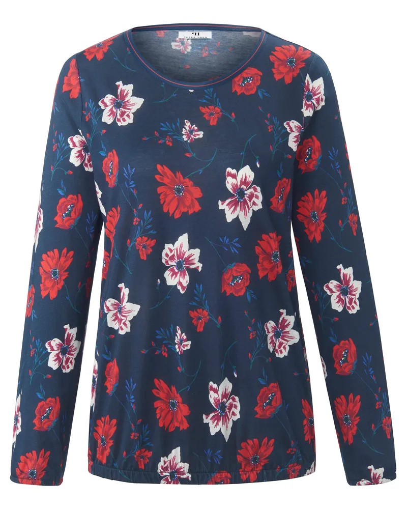 Peter Hahn Rundhals-Shirt  blau Blau