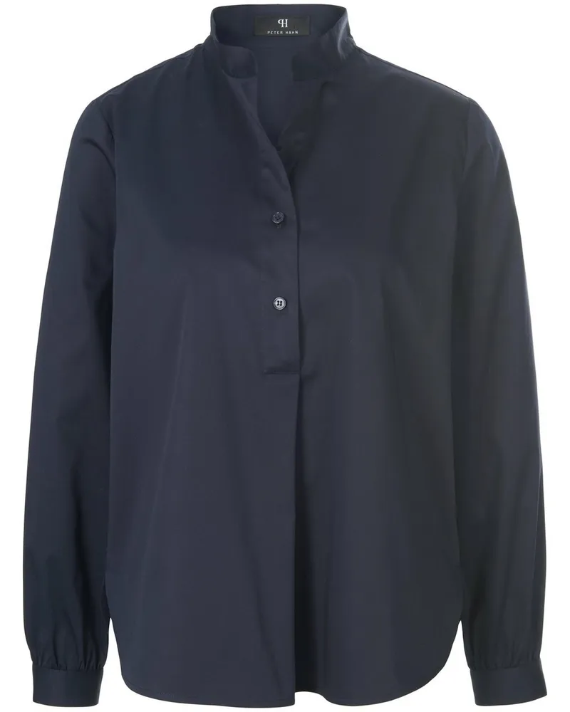 Peter Hahn Bluse Stehkragen  blau Blau