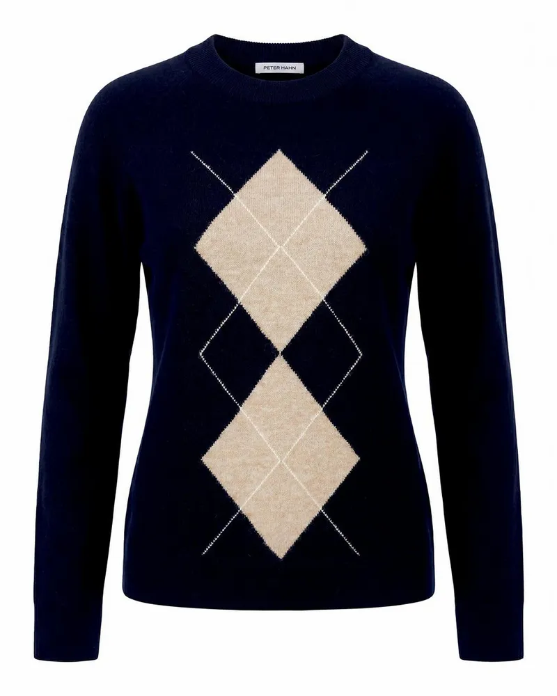 Peter Hahn Rundhals-Pullover  blau Blau