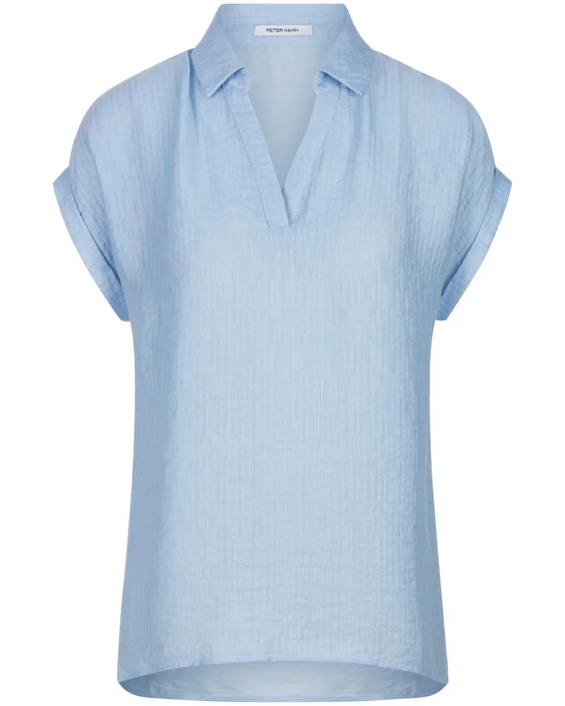 Peter Hahn Bluse V-Ausschnitt  blau Blau