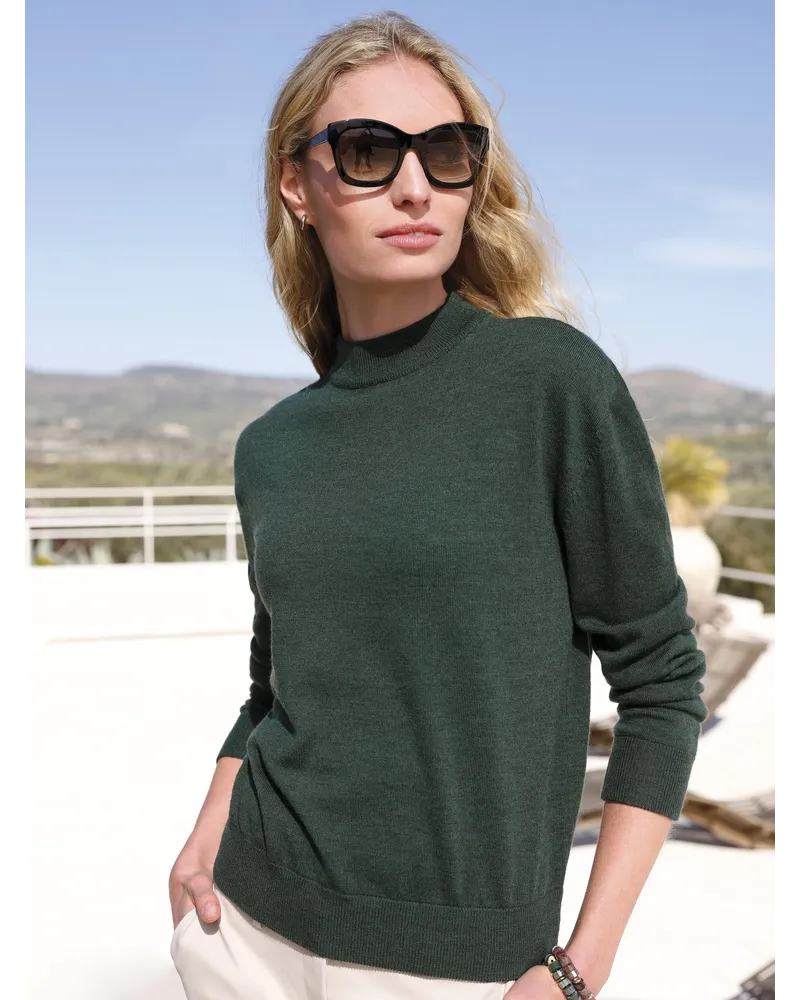 Peter Hahn Pullover aus 100% Schurwolle Biella Yarn  grün Grün