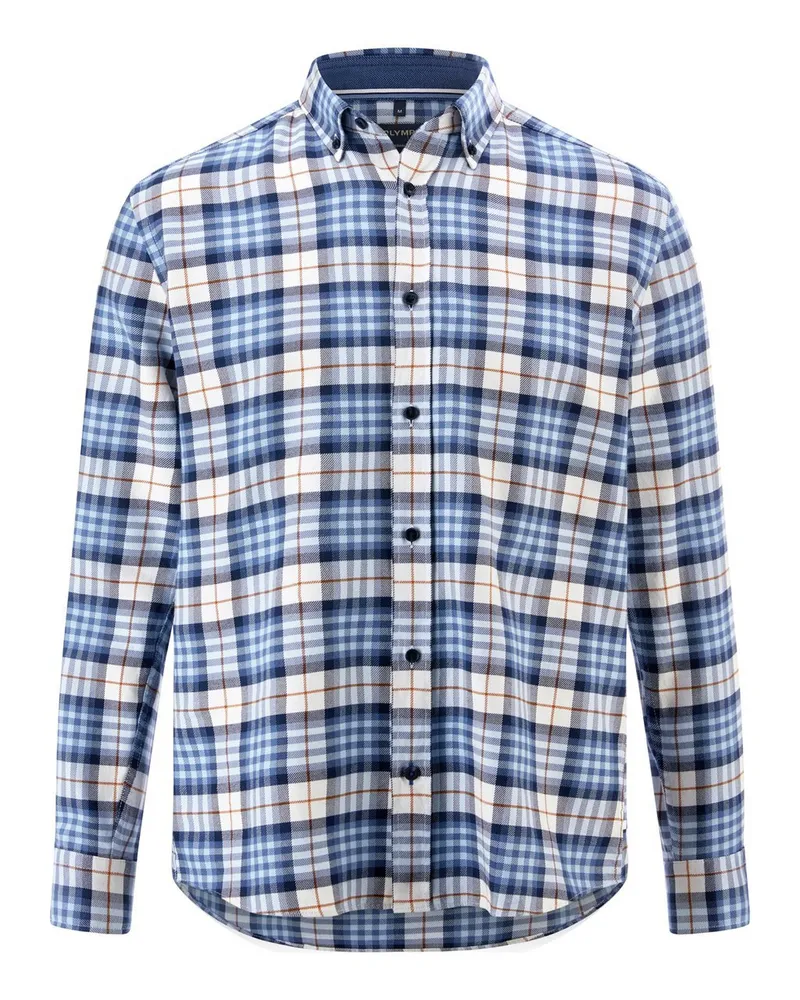 Olymp Karo-Flanell-Hemd  weiss Weiss