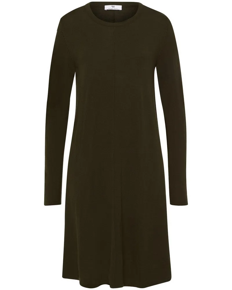 Peter Hahn Strickkleid Rundhals-Ausschnitt  grün Grün
