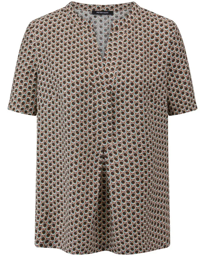 Peter Hahn Bluse V-Öffnung  braun Braun