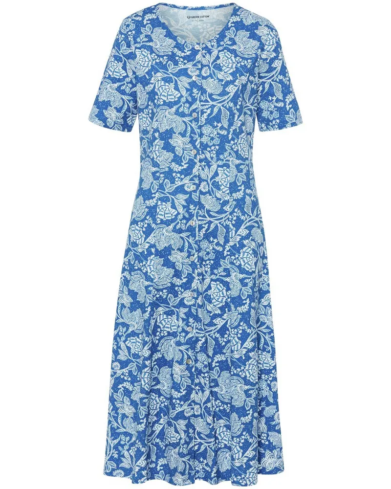 Green Cotton Jersey-Kleid Olga  blau Blau