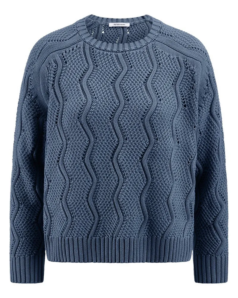 Peter Hahn Rundhals-Pullover aus 100% SUPIMA-Baumwolle  blau Blau