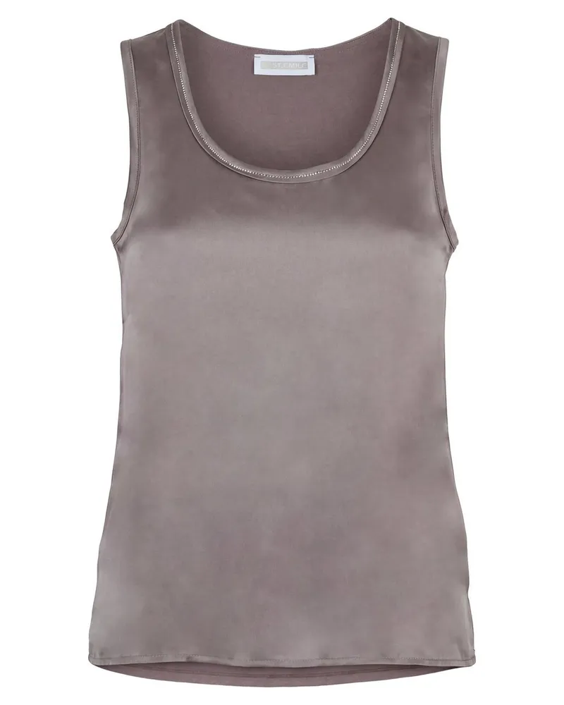 St. Emile Rundhals-Top Seide  beige Beige