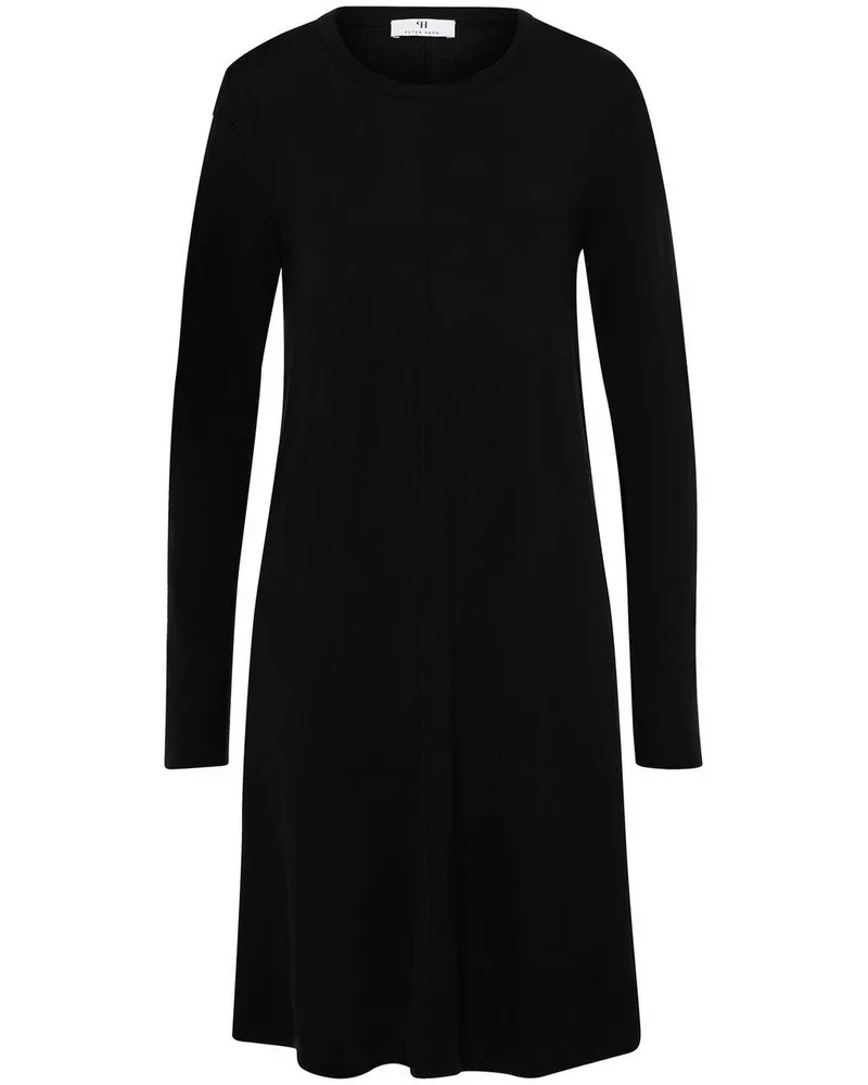 Peter Hahn Strickkleid Rundhals-Ausschnitt  schwarz Schwarz