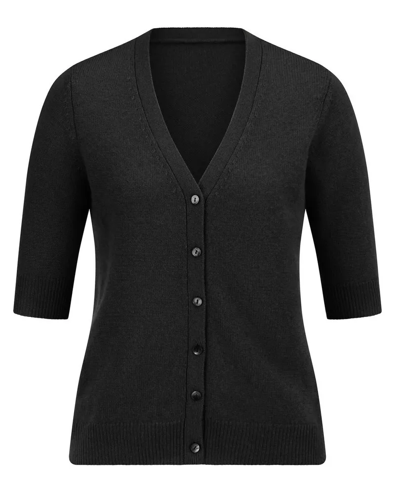 Peter Hahn Strickjacke V-Ausschnitt  schwarz Schwarz