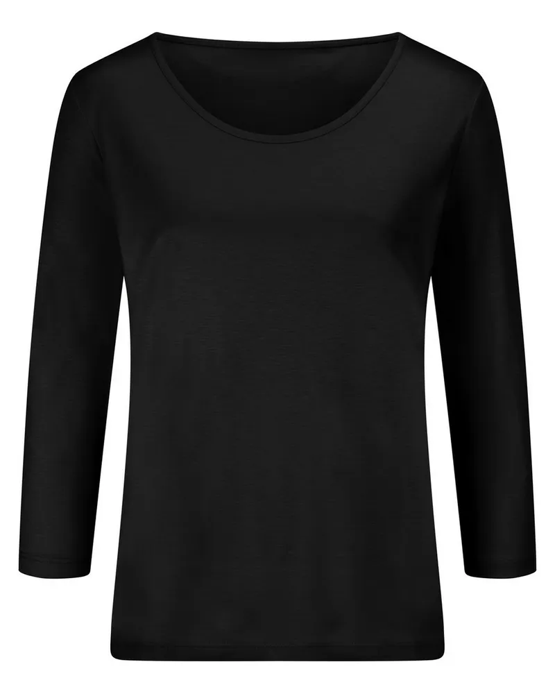 FADENMEISTER BERLIN Rundhals-Shirt 3/4-Arm  schwarz Schwarz