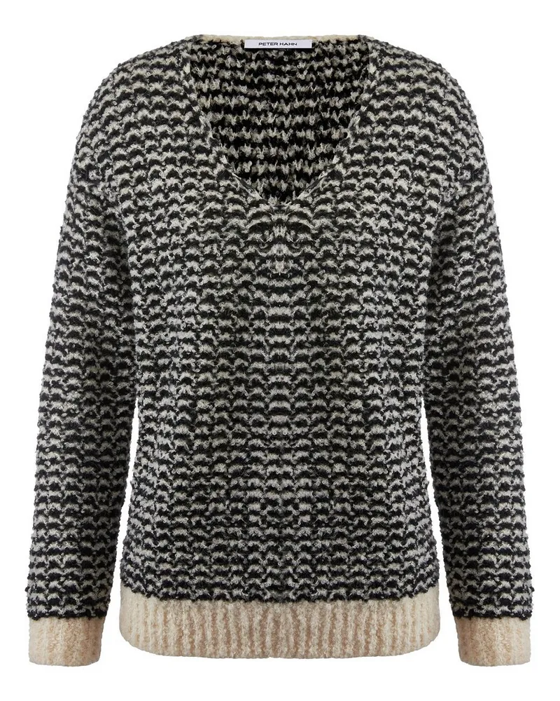Peter Hahn V-Pullover tiefem Ausschnitt  beige Beige