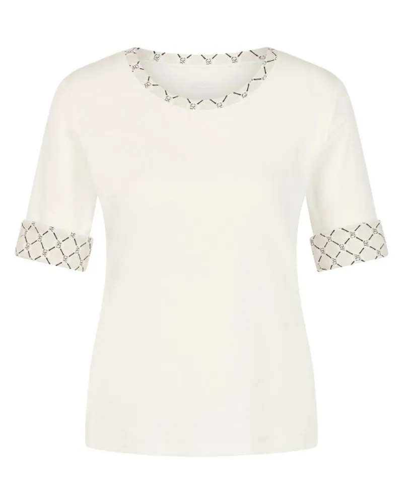 Marc Cain Rundhals-Shirt  weiss Weiss