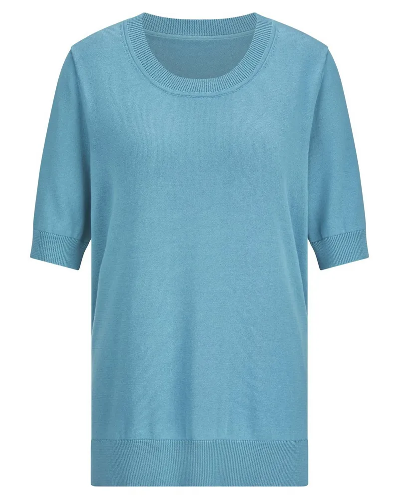 Emilia Lay Rundhals-Pullover  blau Blau