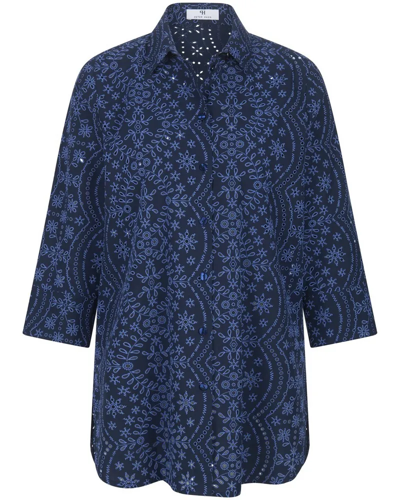 Peter Hahn Long-Bluse 3/4-Arm  blau Blau