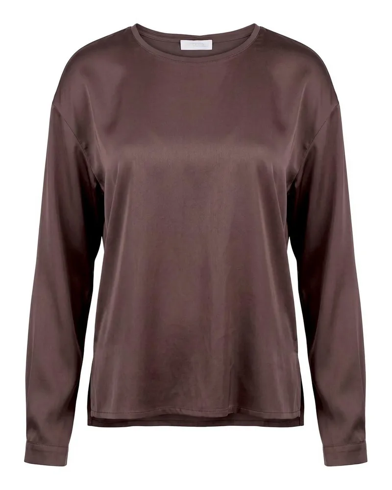 St. Emile Bluse Rundhals-Ausschnitt  braun Braun