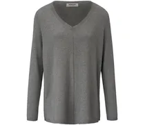 V-Pullover aus 100% Premium-Kaschmir  grau