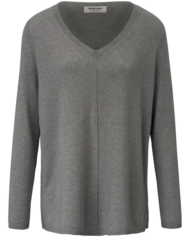 Peter Hahn V-Pullover aus 100% Premium-Kaschmir  grau Grau