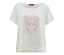 Rundhals-Shirt Kimono-Halbarm  weiss