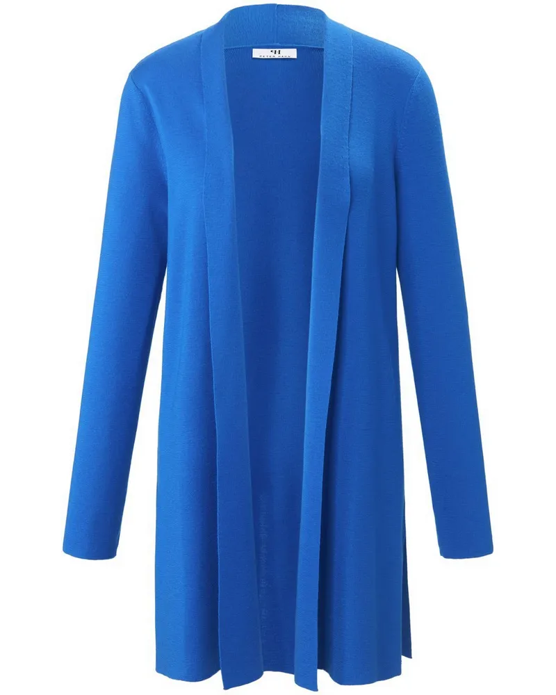Peter Hahn Long-Strickjacke  blau Blau