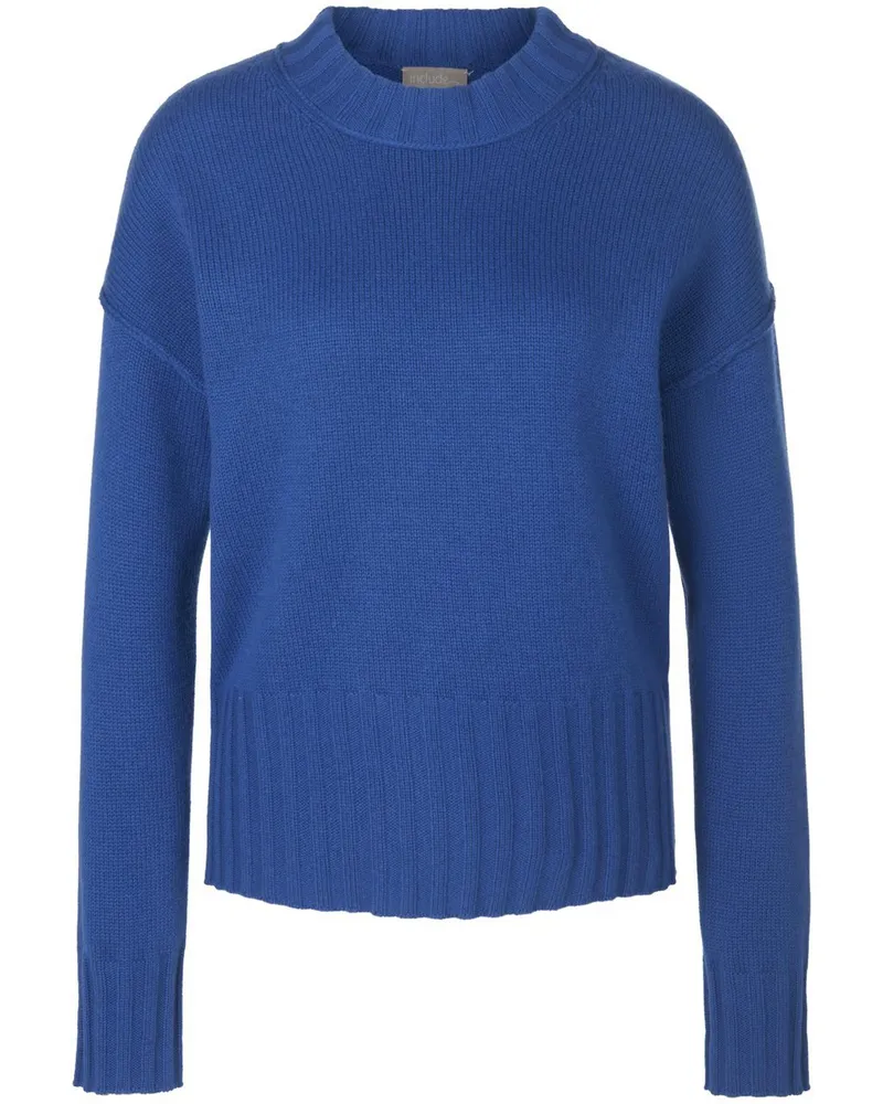 Include Rundhals-Pullover aus Schurwolle und Kaschmir  blau Blau