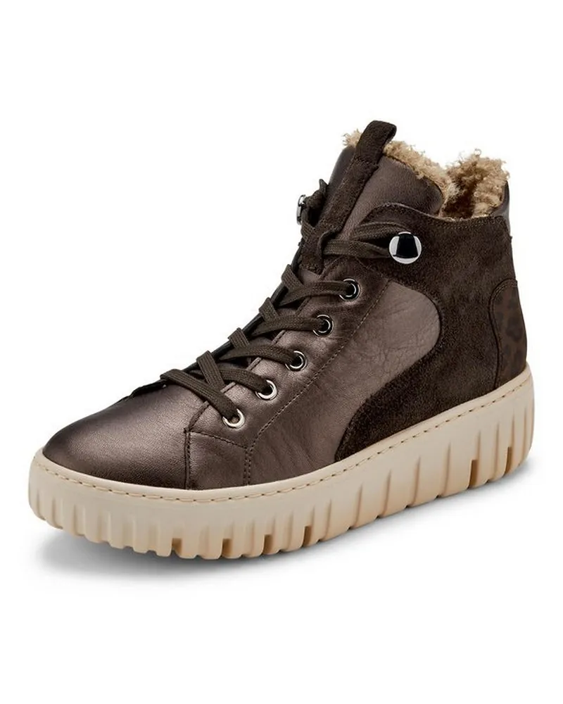 Waldläufer Plateau-Schnür-Stiefelette Livia  braun Braun