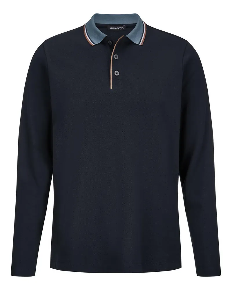 Louis Sayn Langarm-Polo-Shirt  blau Blau